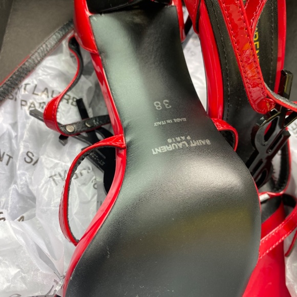 Saint Laurent, red and black high heel designer shoe - Picture 3 of 3